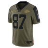 Camiseta Hombre NFL Kansas City Chiefs Travis Kelce 87 Nike 2021 Salute to Service